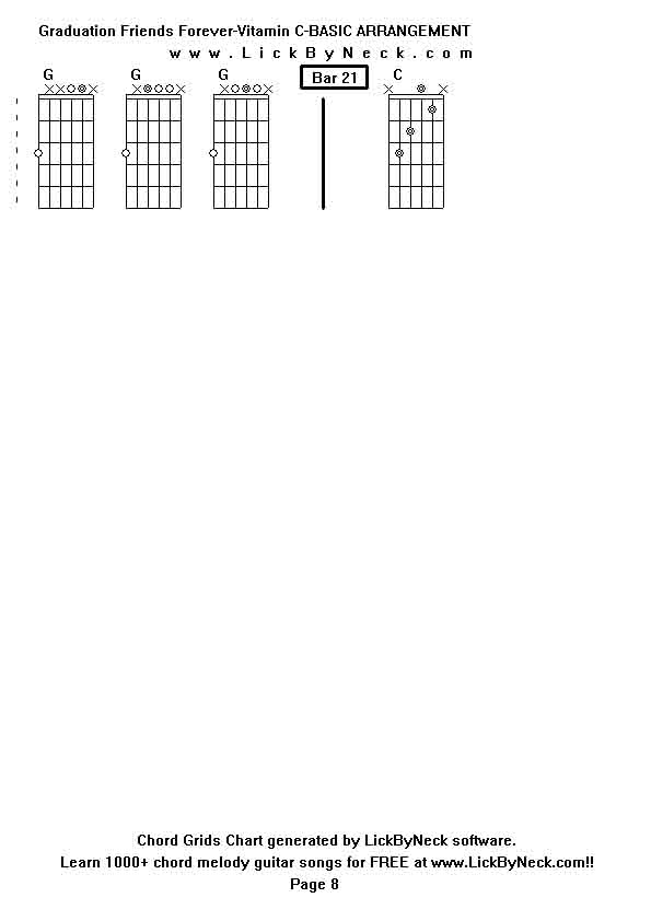 Chord Grids Chart of chord melody fingerstyle guitar song-Graduation Friends Forever-Vitamin C-BASIC ARRANGEMENT,generated by LickByNeck software.